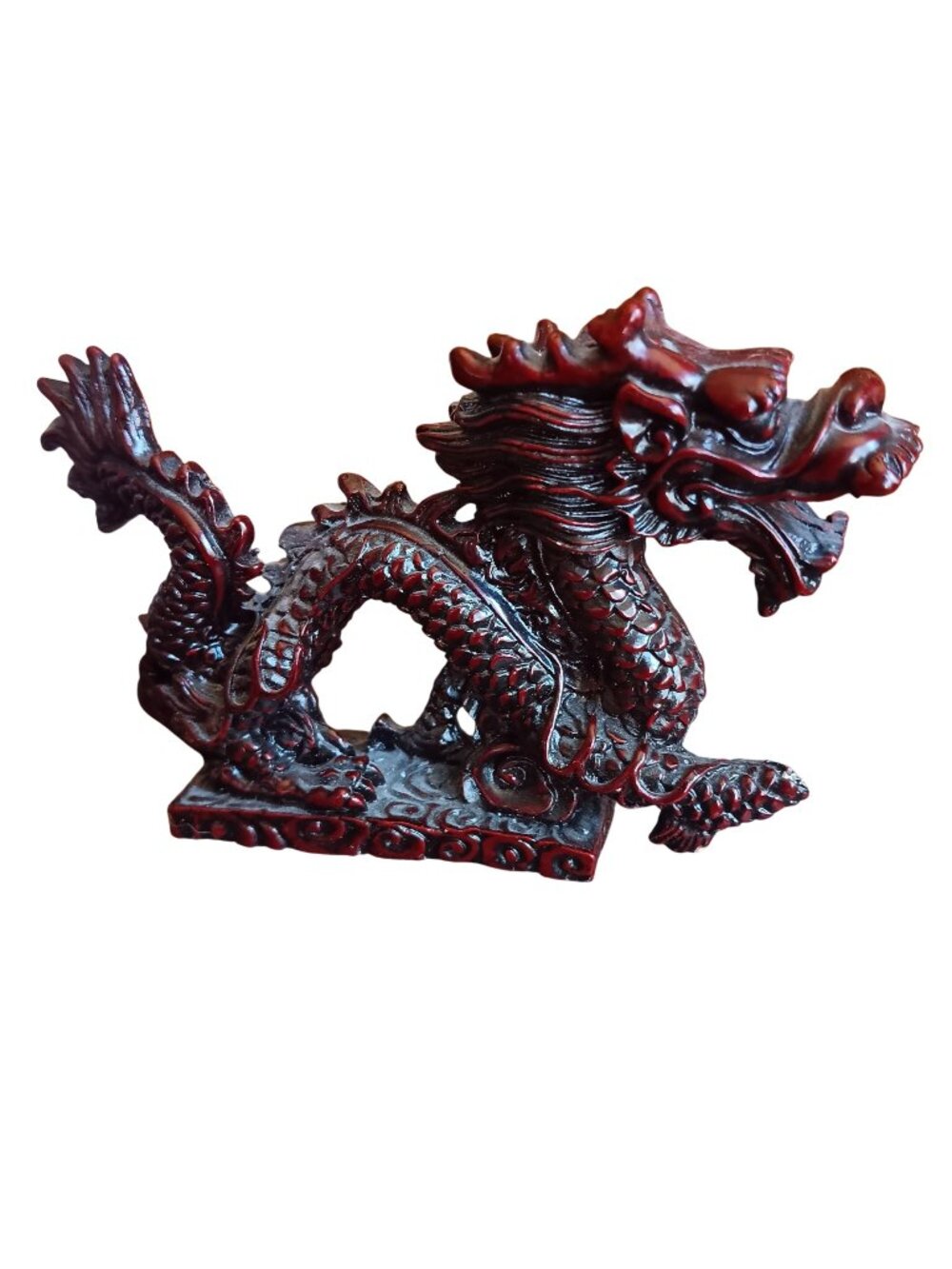 Vintage Chinese Dragon Resin Figurine Statue 3x4"